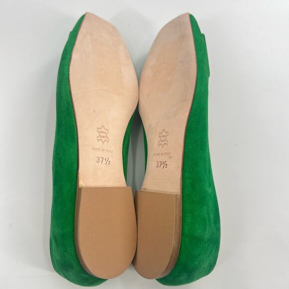 Ann Mashburn Suede Buckle shoe flat in Emerald Green Suede Sz 37.5 - Picture 2 of 5